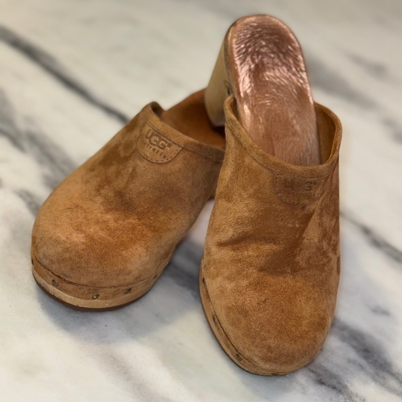 UGG Abbie Suede Studded Healed Clogs Mule Size 6 - Picture 2 of 11